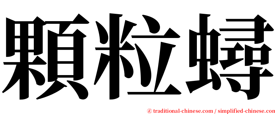 顆粒蟳 serif font
