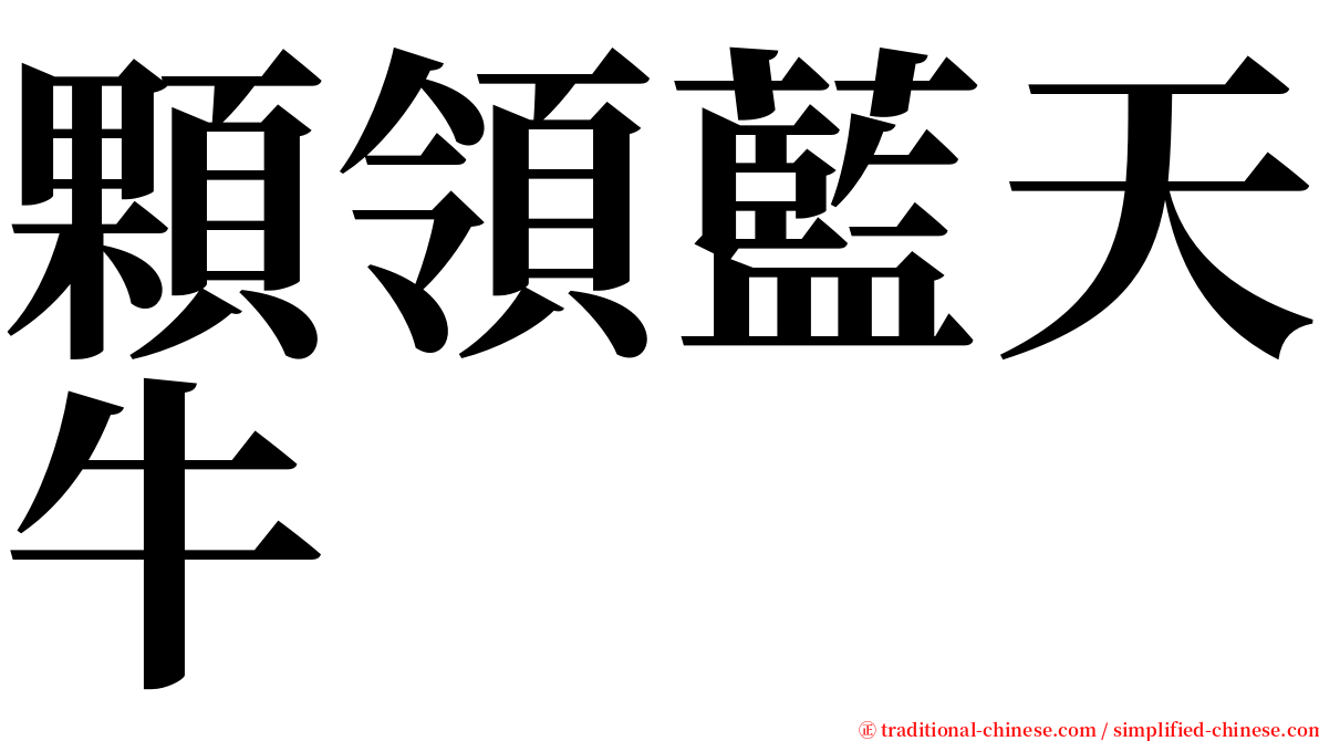 顆領藍天牛 serif font