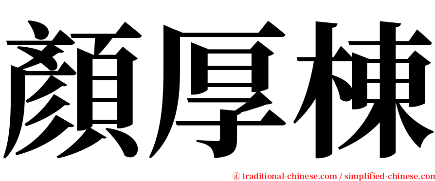 顏厚棟 serif font