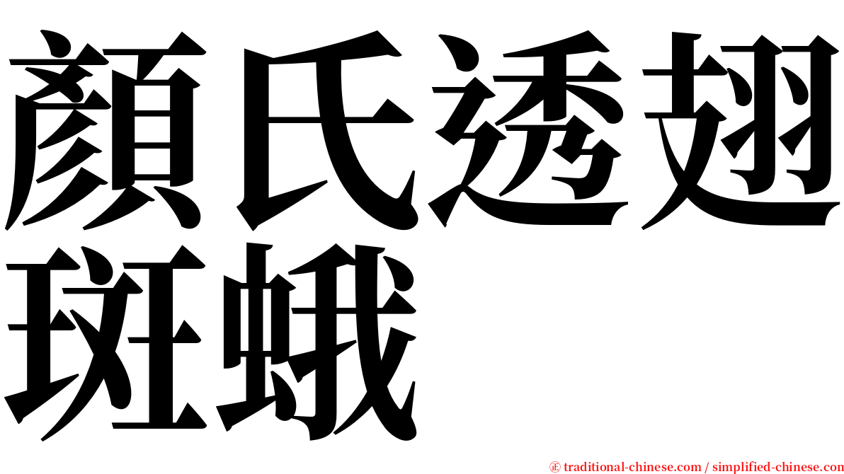 顏氏透翅斑蛾 serif font