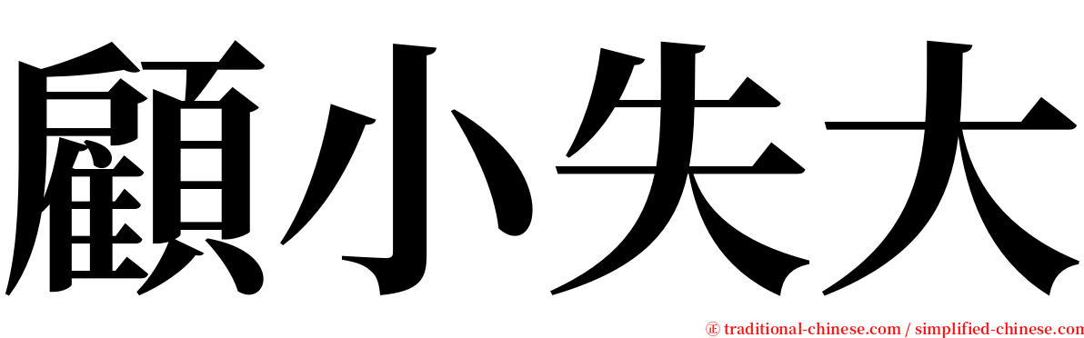 顧小失大 serif font