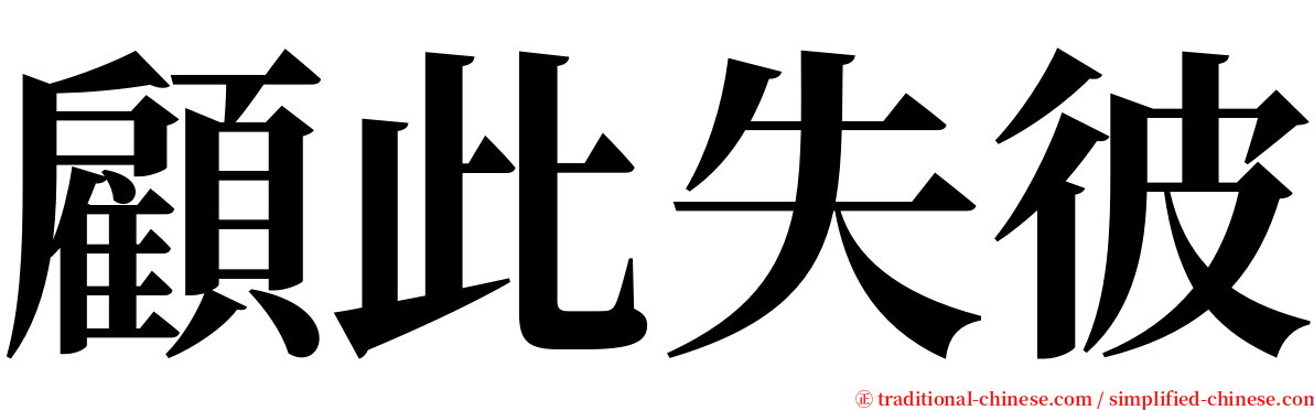 顧此失彼 serif font