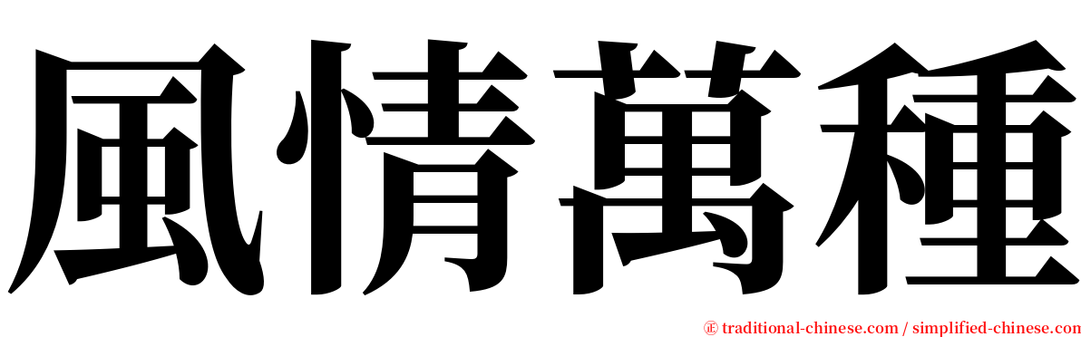 風情萬種 serif font