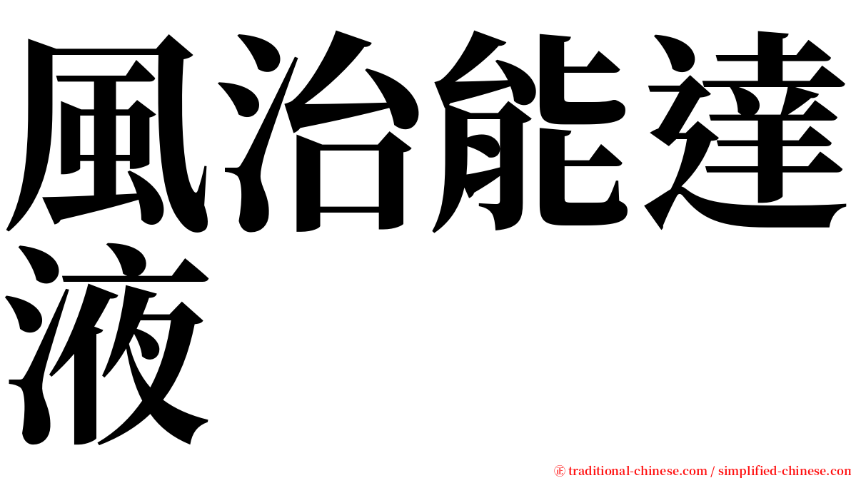 風治能達液 serif font