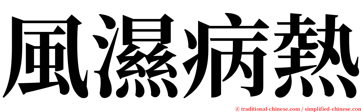 風濕病熱 serif font