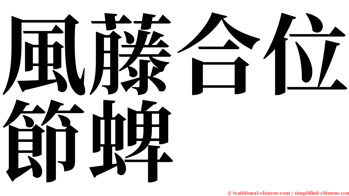 風藤合位節蜱 serif font