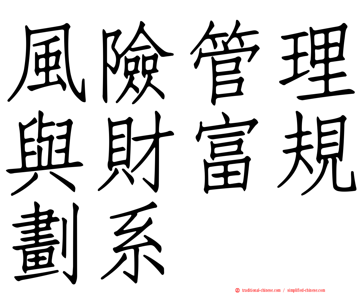 風險管理與財富規劃系