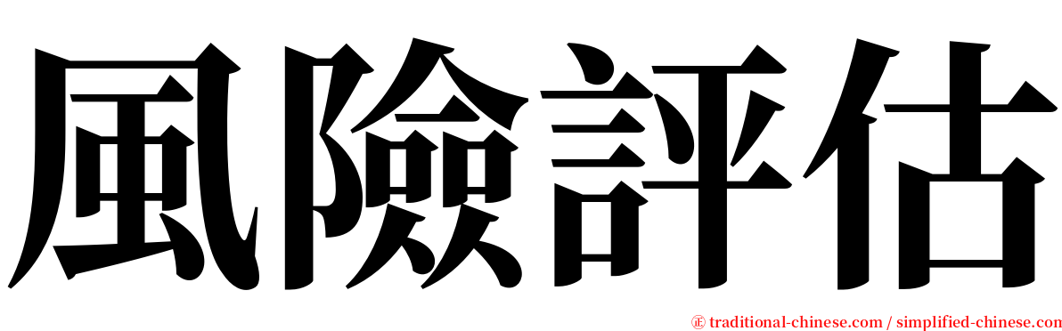 風險評估 serif font