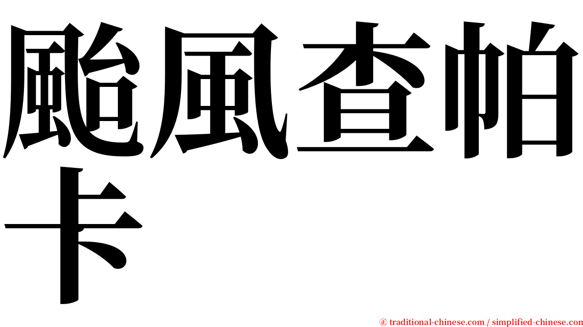 颱風查帕卡 serif font
