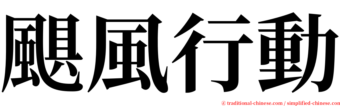 颶風行動 serif font
