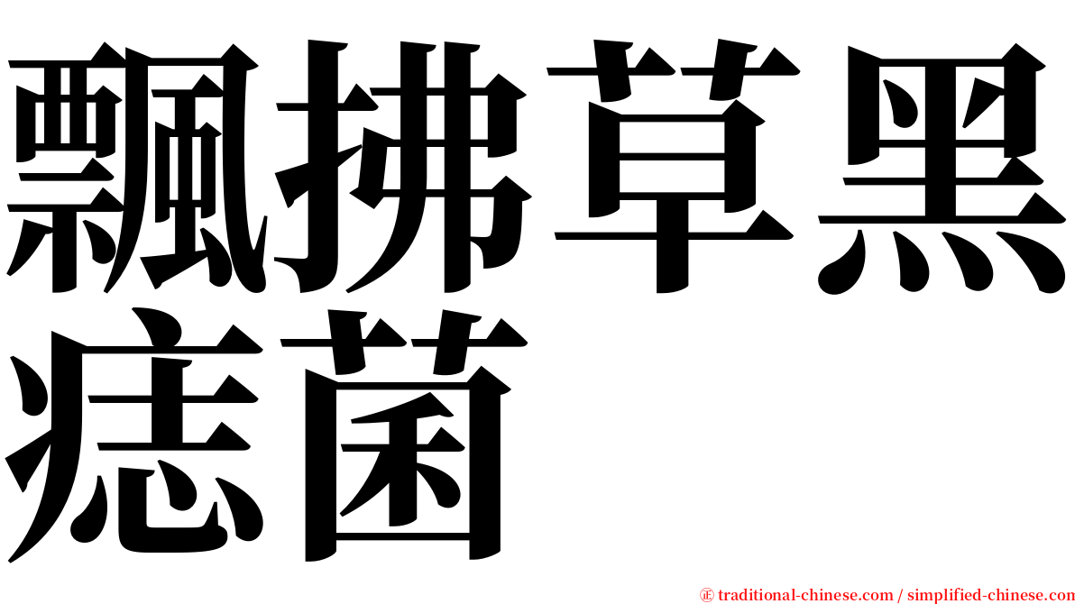 飄拂草黑痣菌 serif font