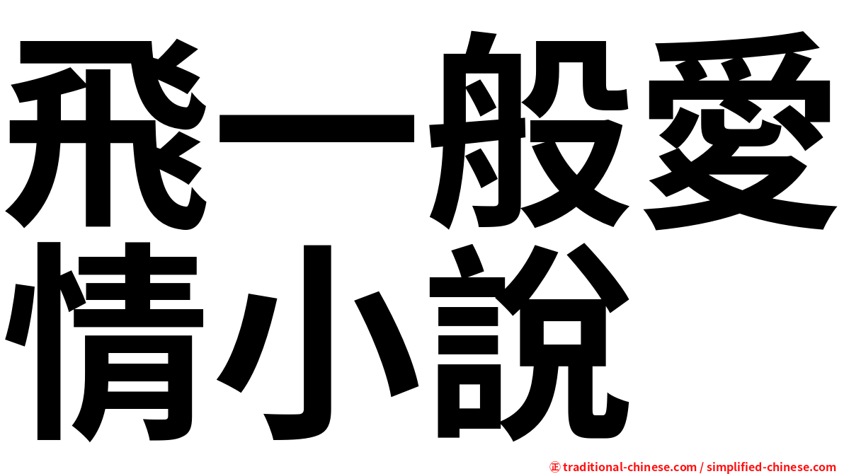 飛一般愛情小說
