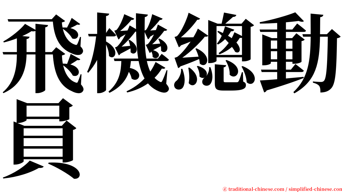 飛機總動員 serif font