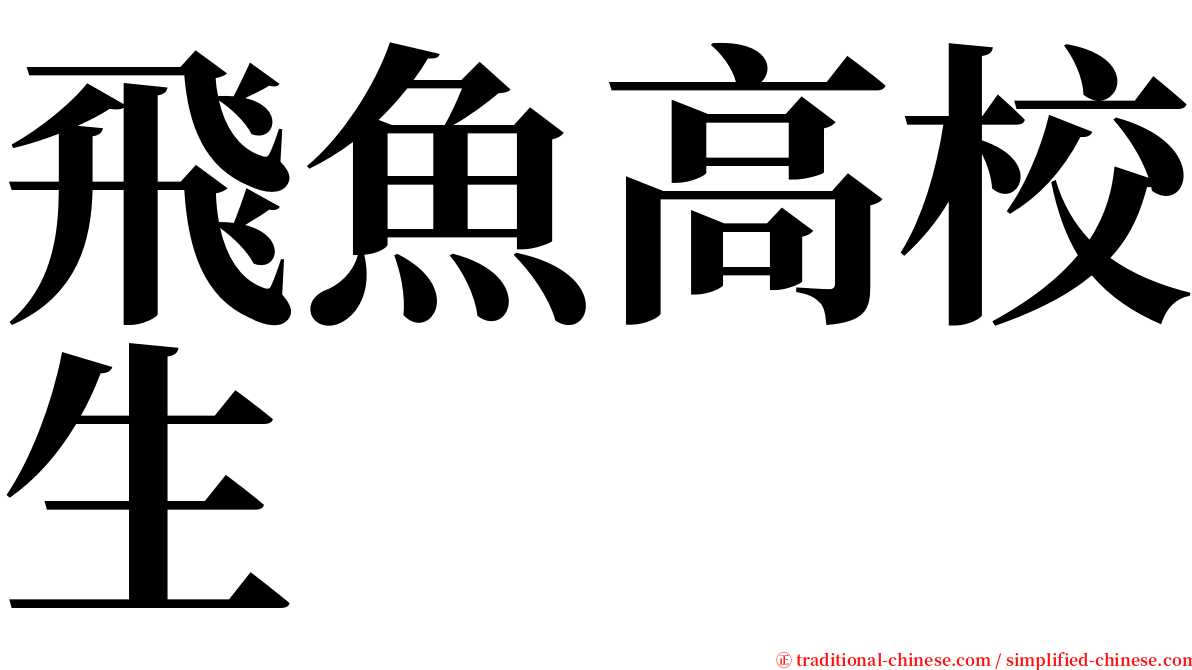 飛魚高校生 serif font