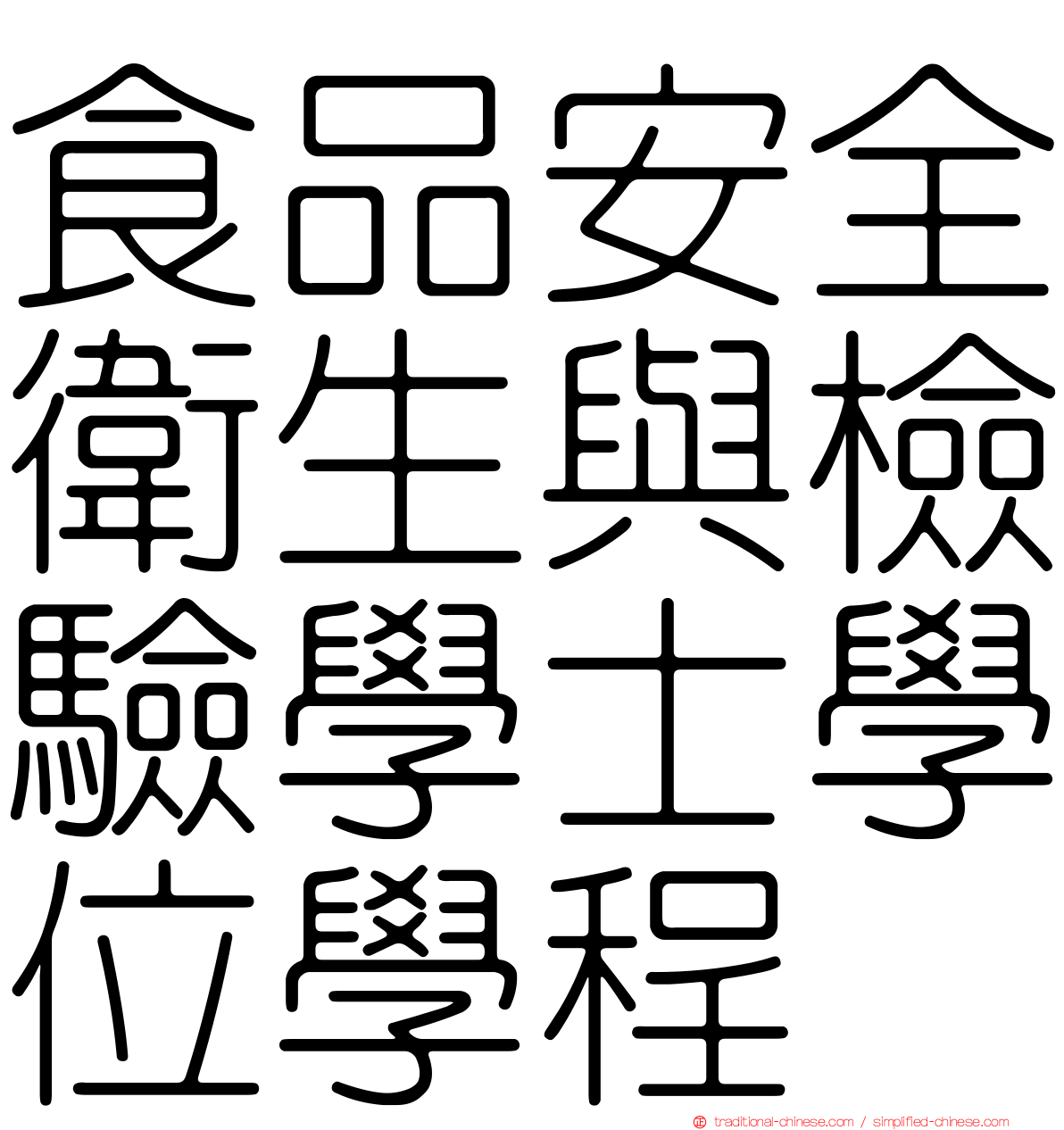 食品安全衛生與檢驗學士學位學程