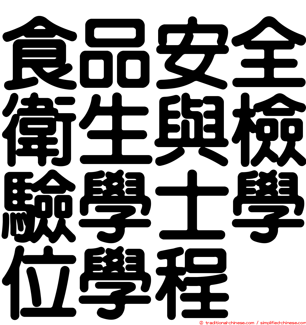 食品安全衛生與檢驗學士學位學程