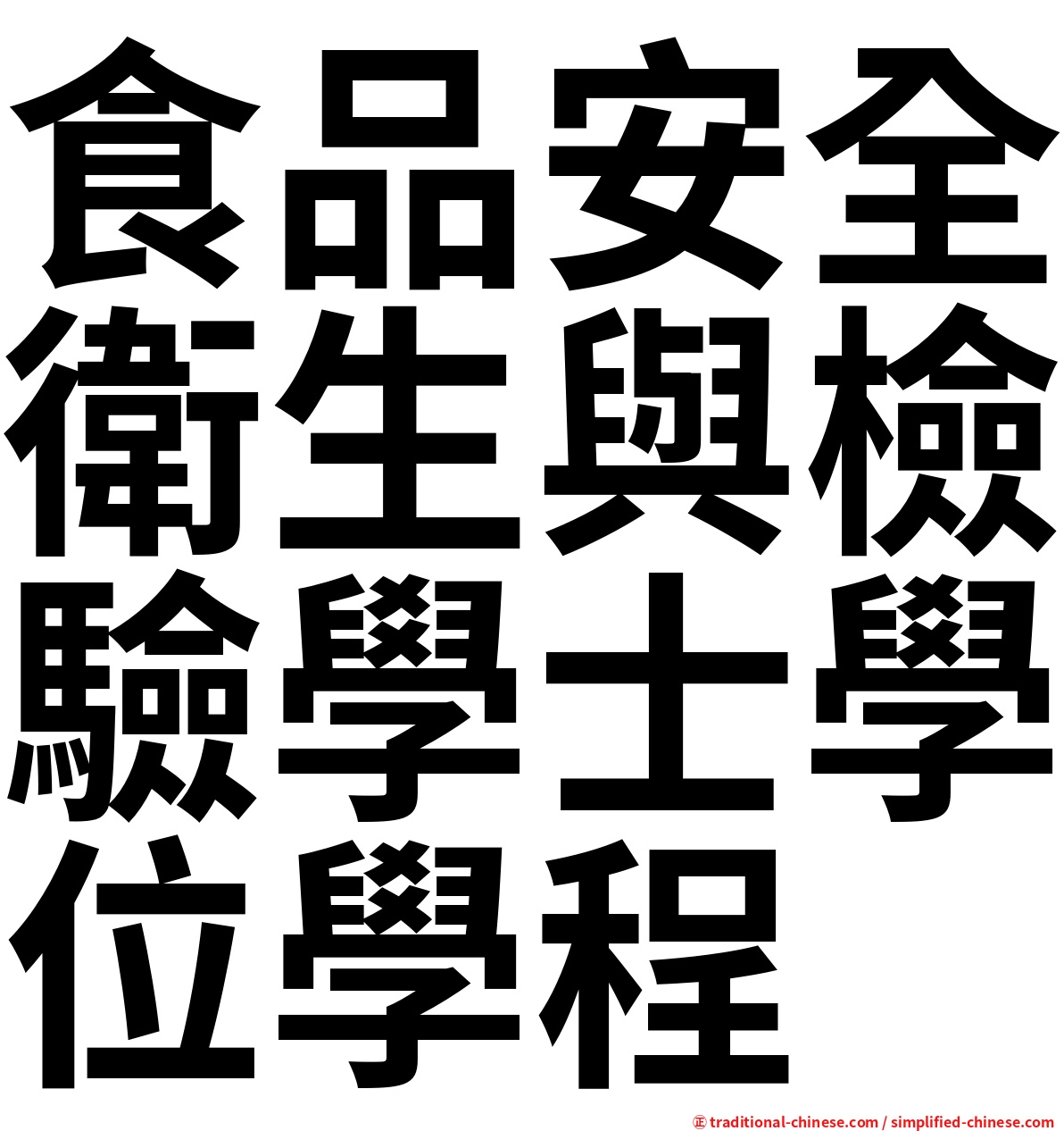 食品安全衛生與檢驗學士學位學程