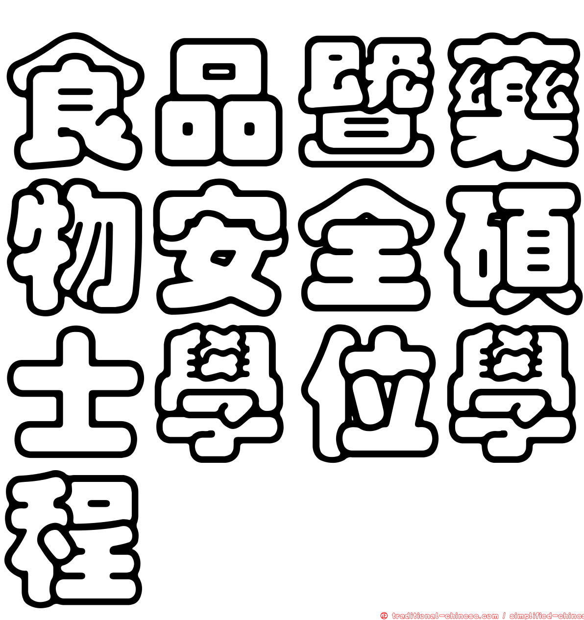 食品暨藥物安全碩士學位學程