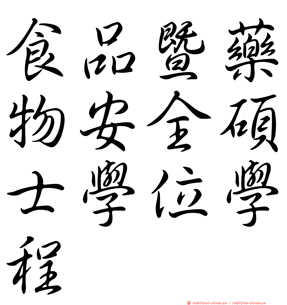 食品暨藥物安全碩士學位學程