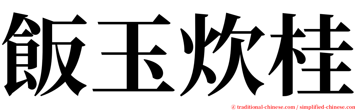 飯玉炊桂 serif font