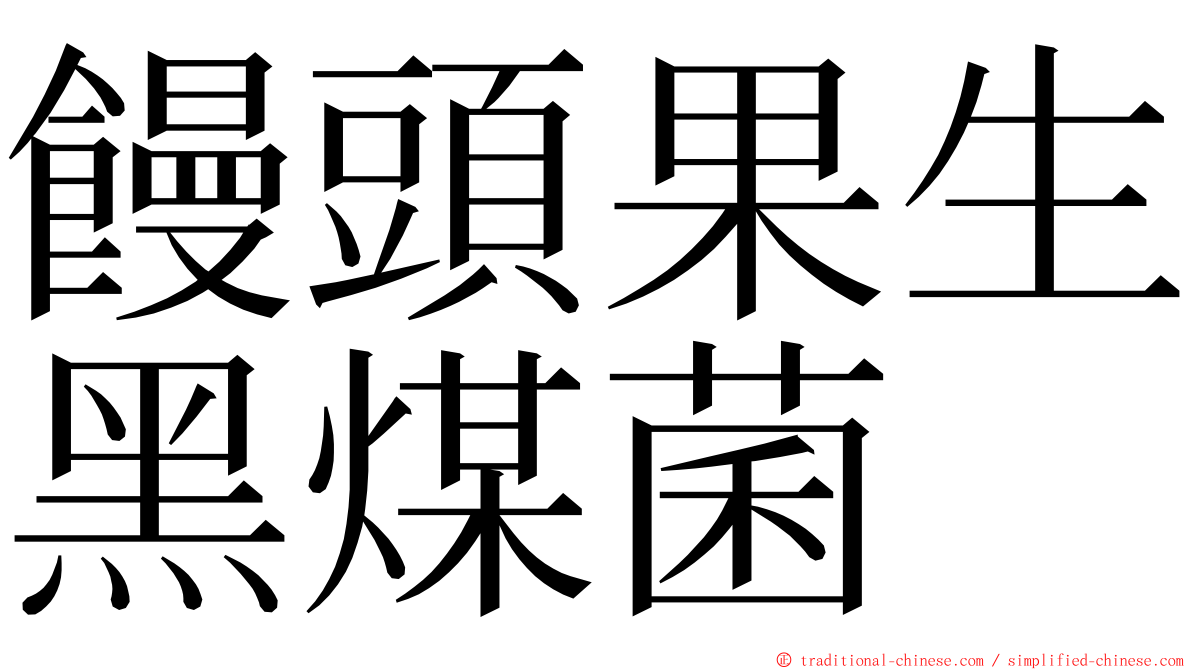 饅頭果生黑煤菌 ming font