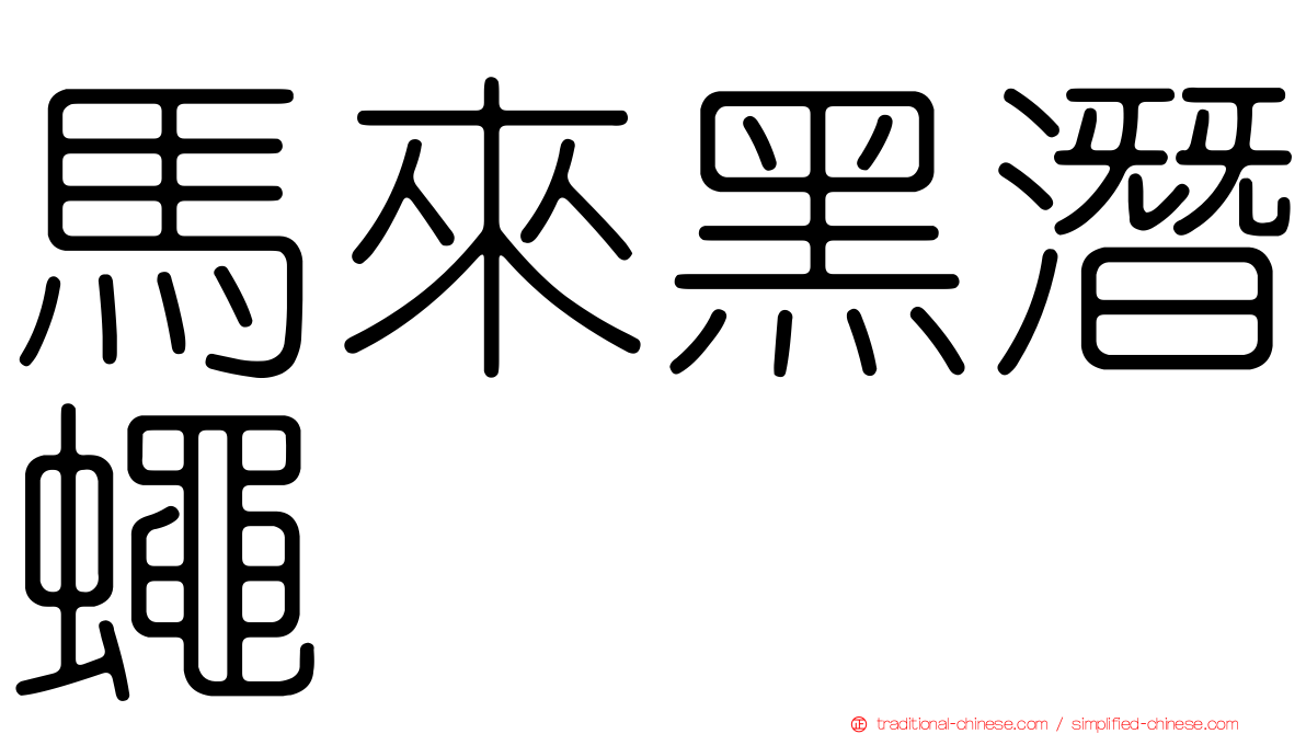 馬來黑潛蠅