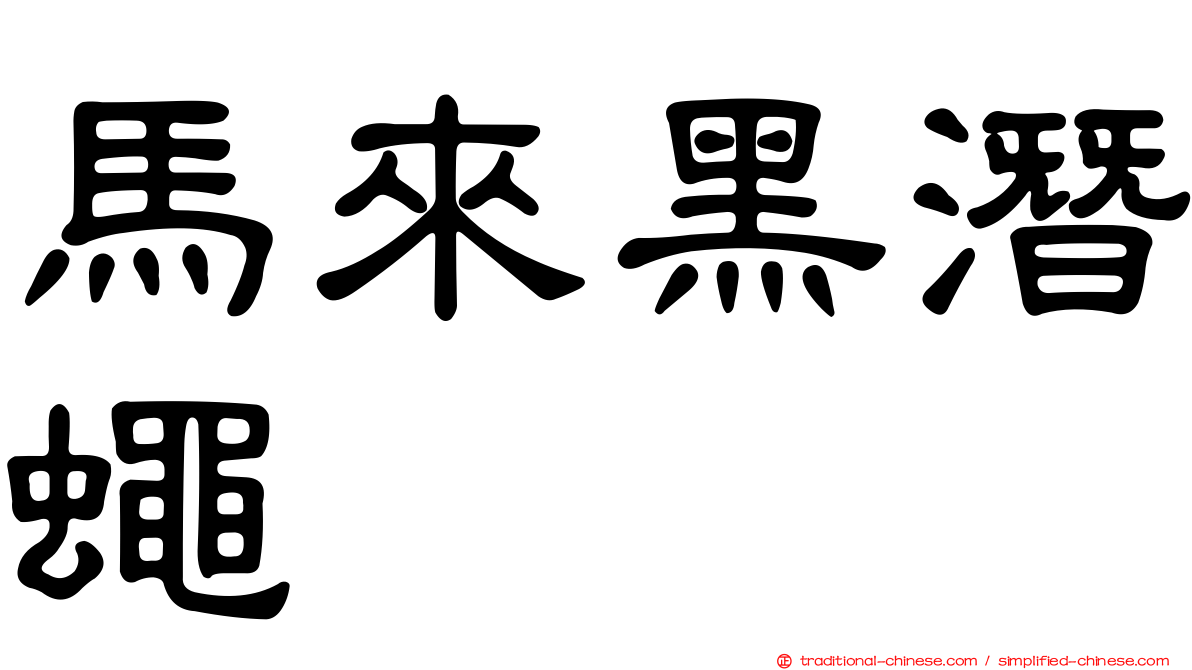 馬來黑潛蠅