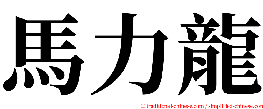 馬力龍 serif font