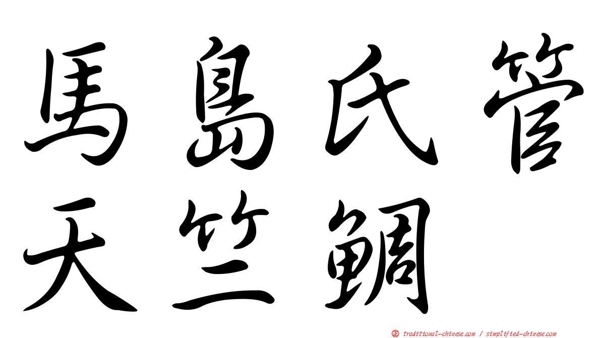 馬島氏管天竺鯛