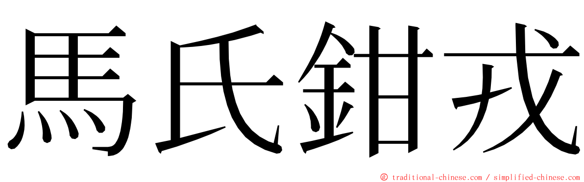 馬氏鉗戎 ming font