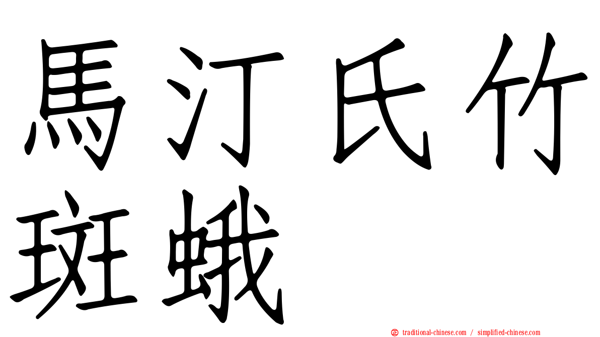 馬汀氏竹斑蛾