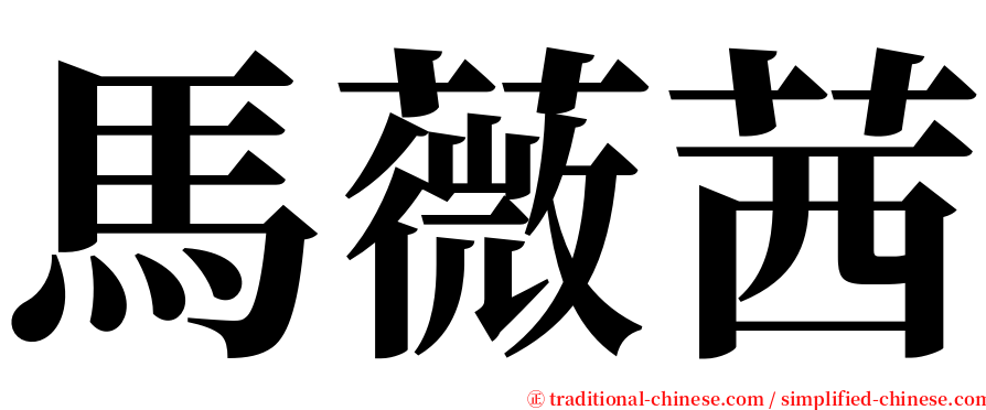 馬薇茜 serif font