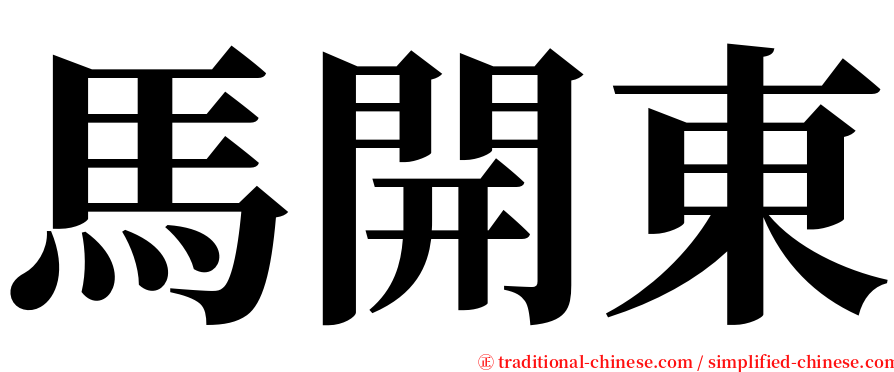 馬開東 serif font