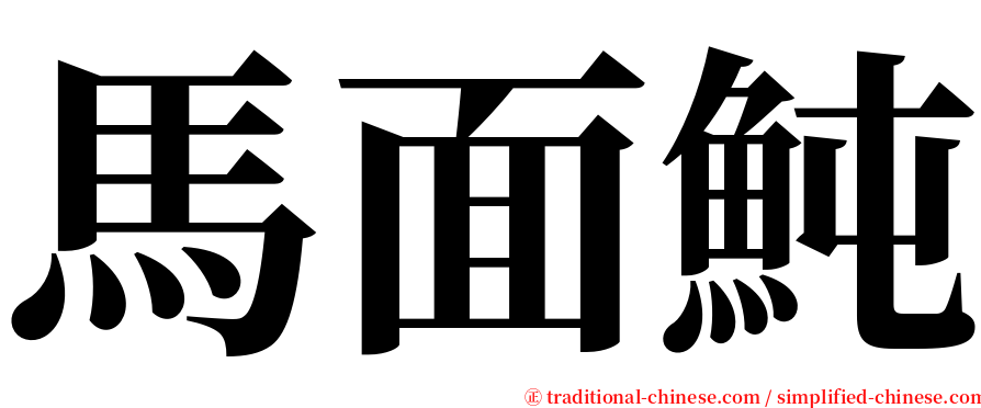 馬面魨 serif font