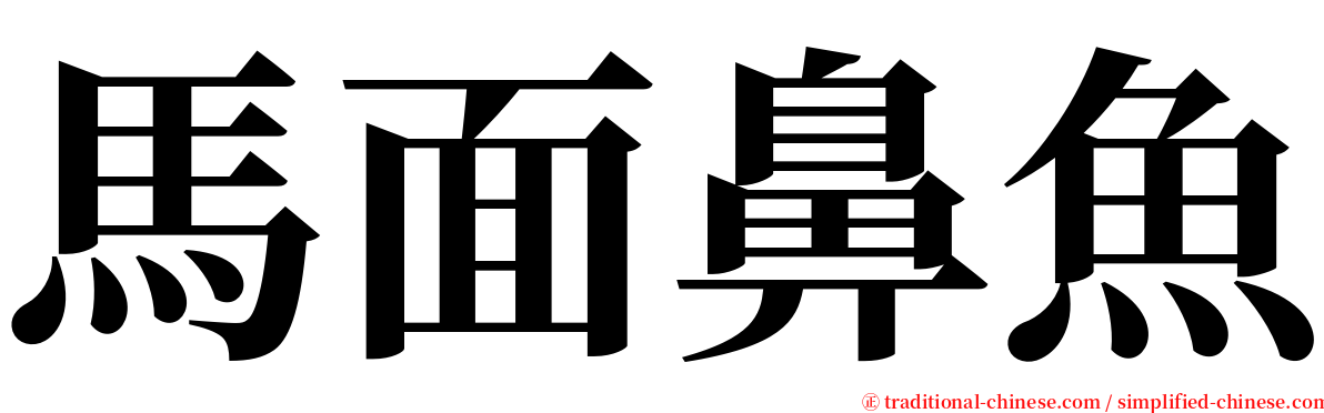 馬面鼻魚 serif font