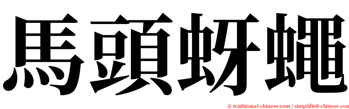 馬頭蚜蠅 serif font