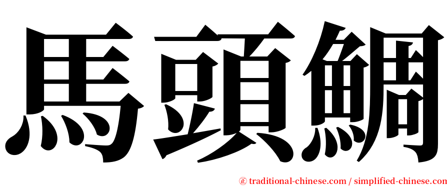 馬頭鯛 serif font