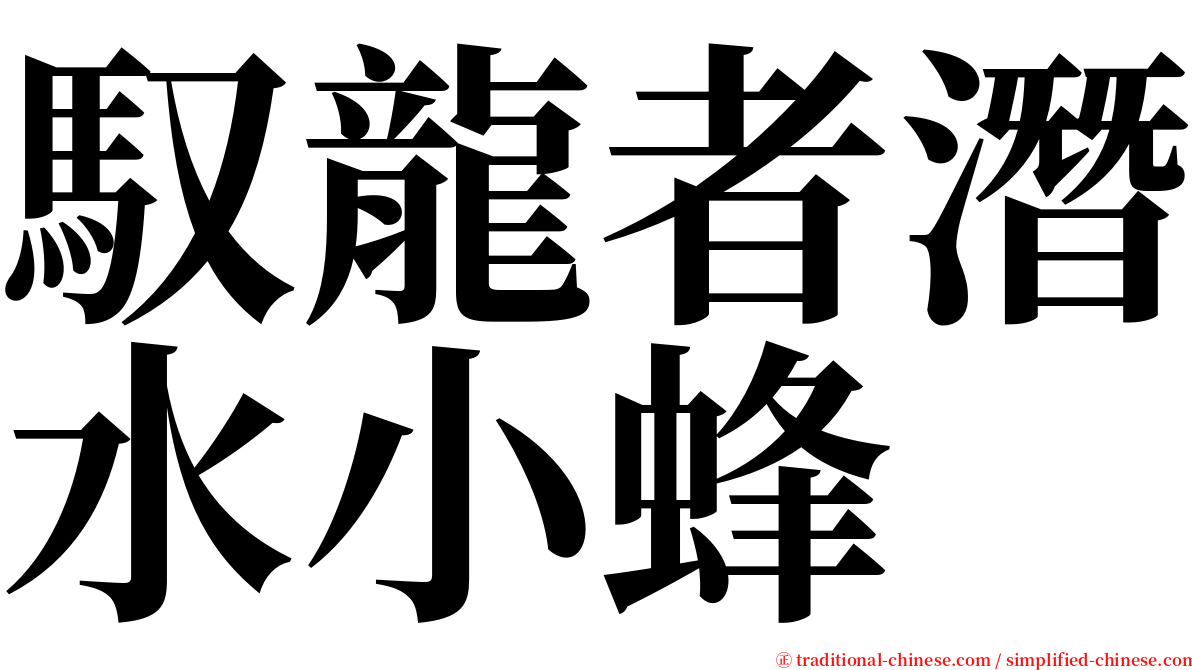 馭龍者潛水小蜂 serif font