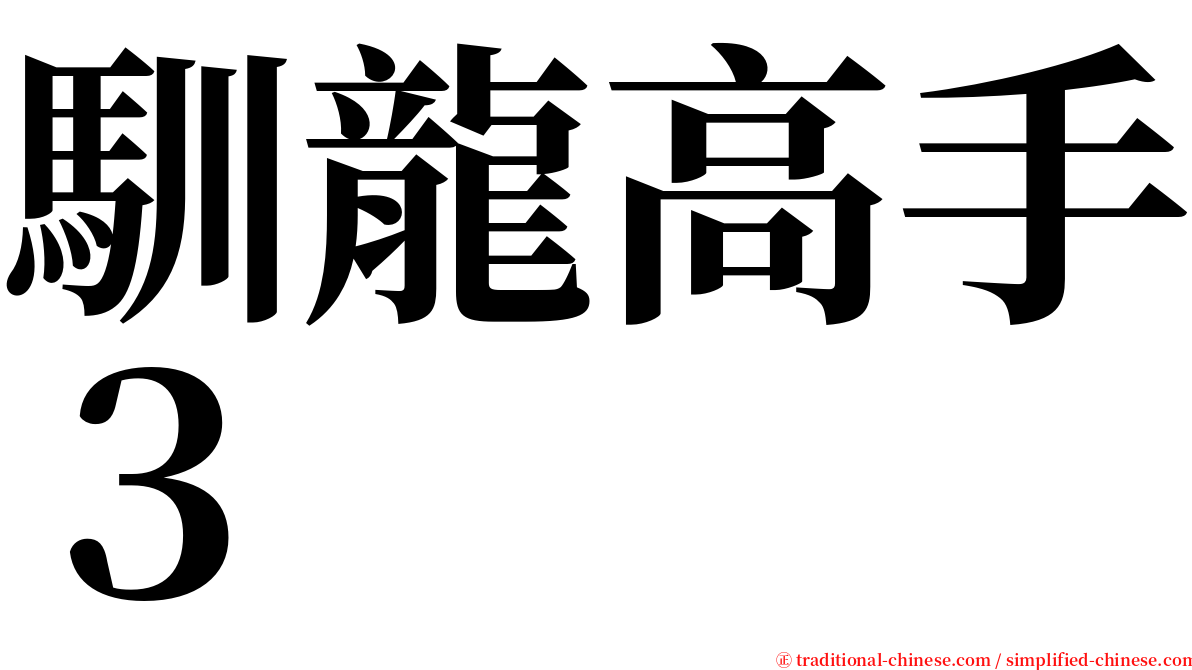 馴龍高手３ serif font