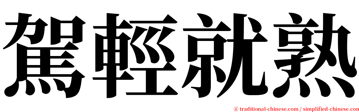 駕輕就熟 serif font