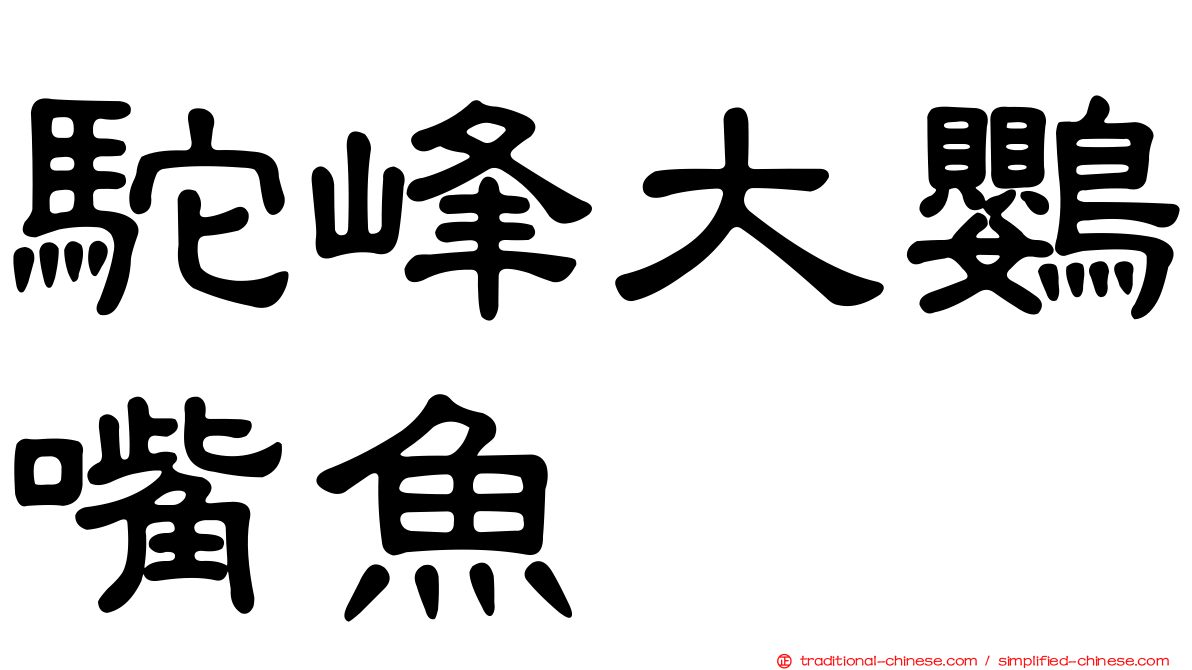 駝峰大鸚嘴魚