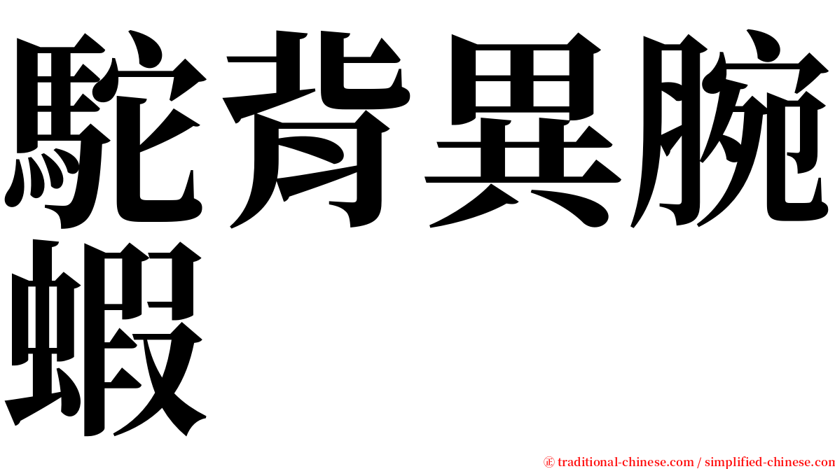 駝背異腕蝦 serif font