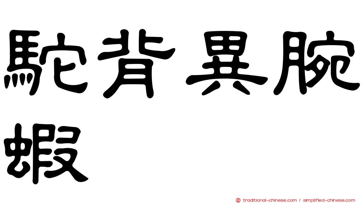 駝背異腕蝦