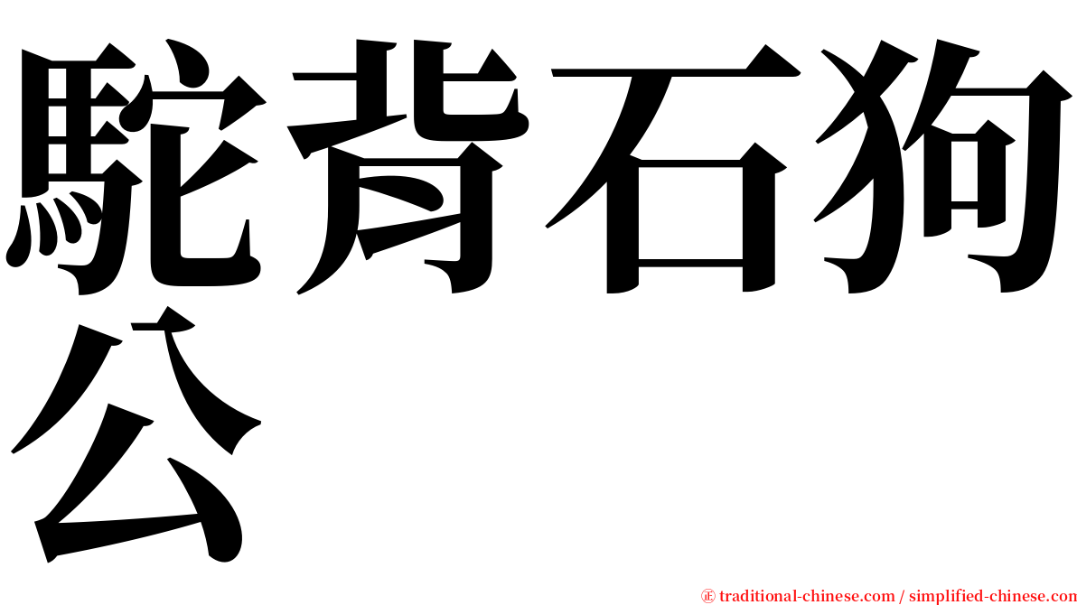駝背石狗公 serif font