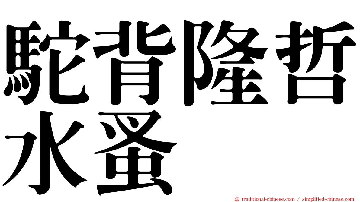 駝背隆哲水蚤