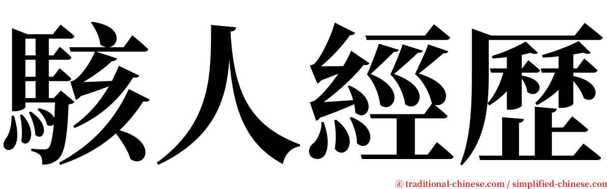 駭人經歷 serif font