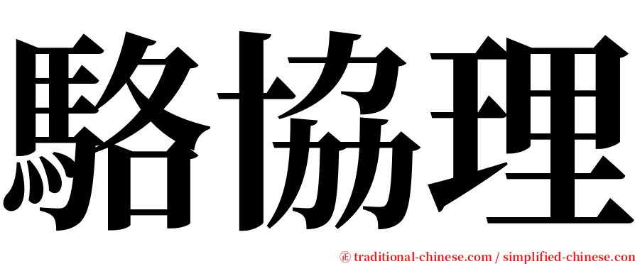 駱協理 serif font