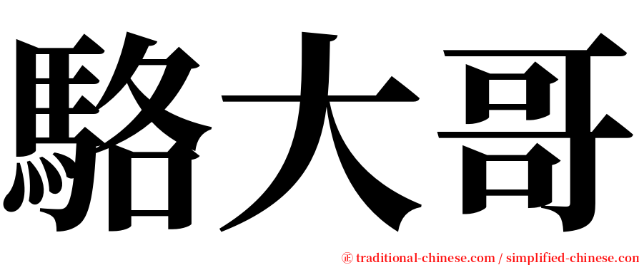 駱大哥 serif font