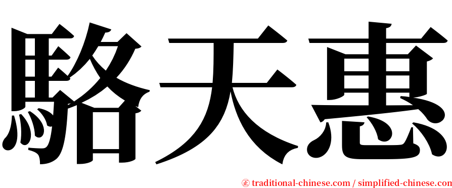 駱天惠 serif font
