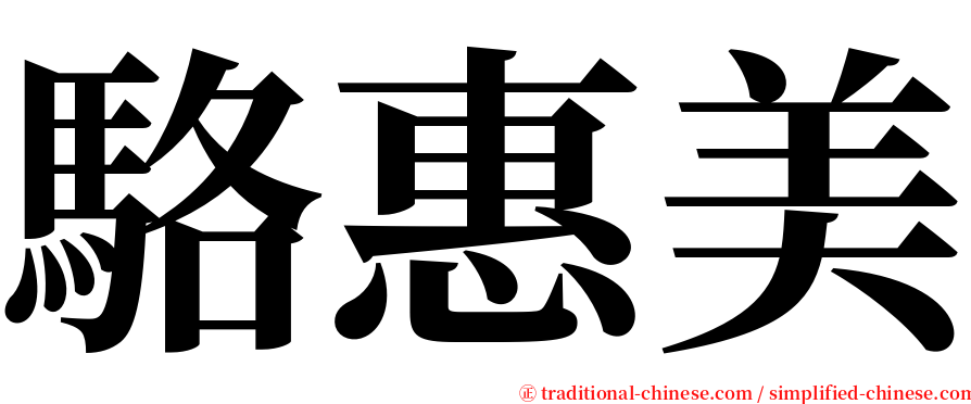 駱惠美 serif font